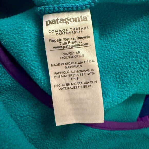 Vintage Patagonia Synchilla Snap-T Fleece — Retro Teal/Blue/Purple — Medium - Picture 6 of 6
